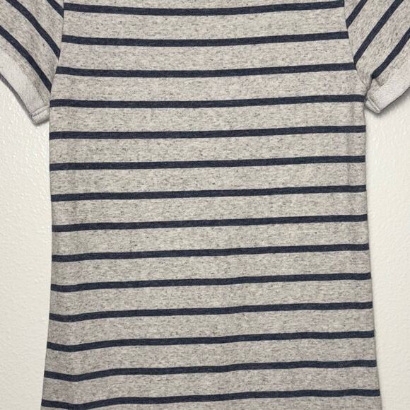 Hema T-Shirt Dress Women's Size Small Gray Blue Striped Sweater Shirt Dress - Picture 14 of 16